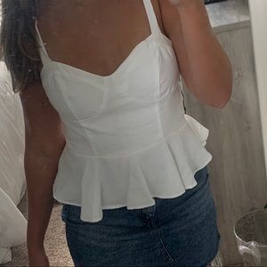 White Medium Baby Doll Top